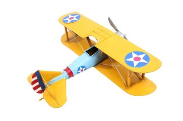 Dekoratif Metal Uçak Çift Kanatlı Biblo Dekoratif Hediyelik