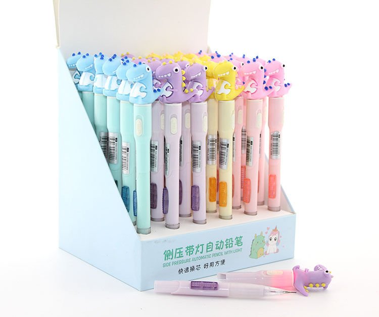 07 Uclu Ledli Dinazor Tasarımlı Kurşun Kalem