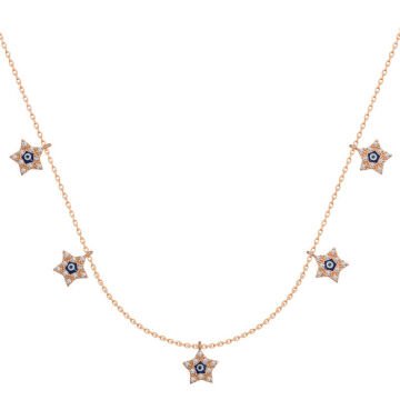 925 Ayar Gümüş Yıldız Nazarlı Şans Kadın Gümüş Kolye