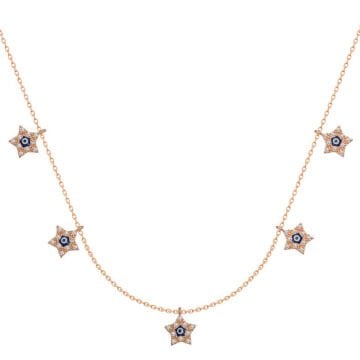 925 Ayar Gümüş Yıldız Nazarlı Şans Kadın Gümüş Kolye