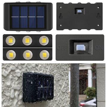 Aplik Güneş Enerjili Solar Bahçe Lambası Çift Yönlü