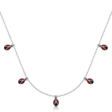 925 Ayar Gümüş Uğur Böceği Şans Kadın Kolye