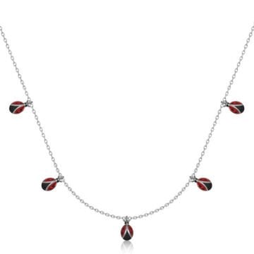 925 Ayar Gümüş Uğur Böceği Şans Kadın Kolye