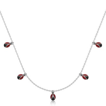 925 Ayar Gümüş Uğur Böceği Şans Kadın Kolye