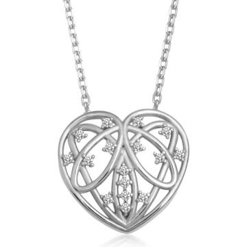 925 Ayar Gümüş Bombeli Kalp Kadın Gümüş Kolye