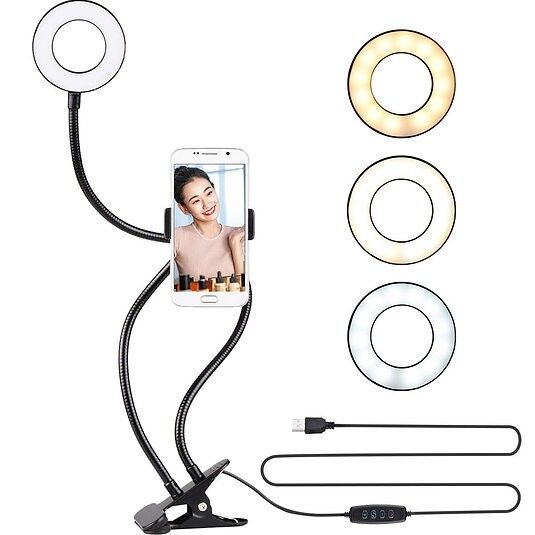 LED Halka Işık, Tripodlu Selfie Lambası, Esnek Kollu