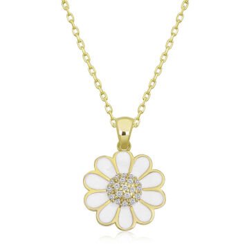 925 Ayar Gümüş Papatya Kadın Gümüş Kolye