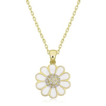 925 Ayar Gümüş Papatya Kadın Gümüş Kolye