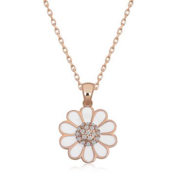 925 Ayar Gümüş Papatya Kadın Gümüş Kolye