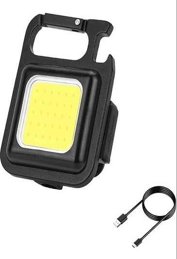 Şarj Edilebilir Metal Kasa Led, Anahtarlık El Feneri, Mıknatıslı