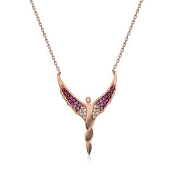 925 Ayar Gümüş Kanatlı Melek Kadın Gümüş Kolye