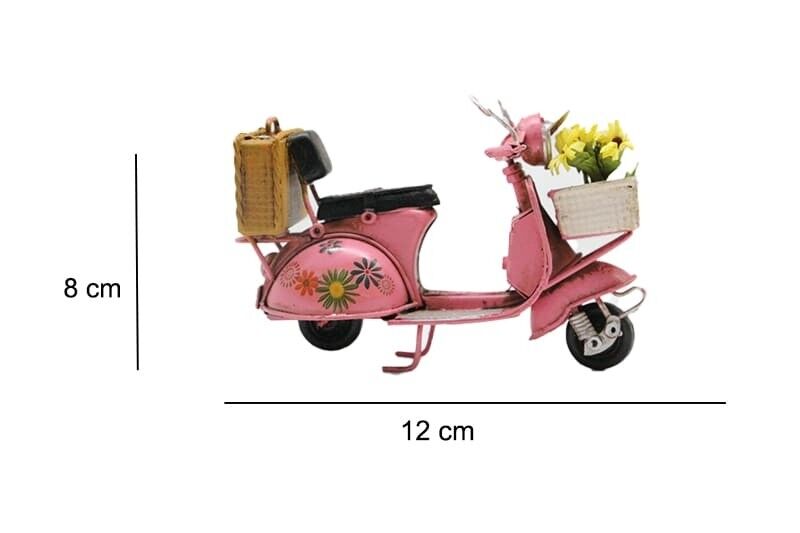 Dekoratif Metal Scooter Önü Sepetli