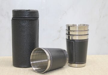 Derili Kılıflı 4'Lü Shot Bardak