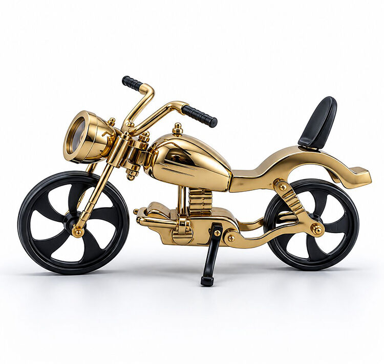 Pirinç Motosiklet Maketi Dekoratif Motor Modeli
