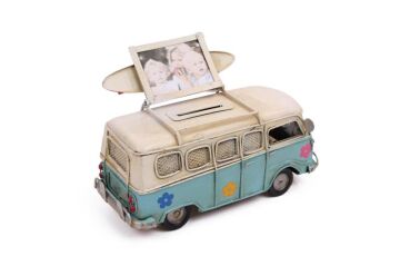 Dekoratif Metal Minibüs Çerçeveli ve Kumbaralı Hediyelik