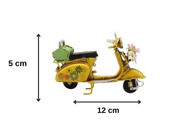 Dekoratif Metal Scooter Önü Sepetli