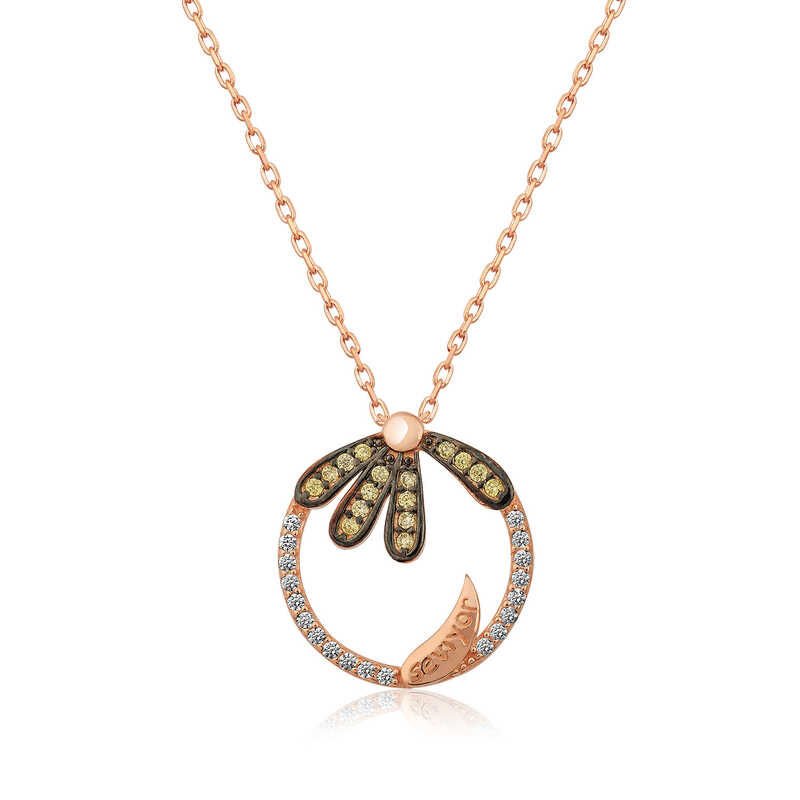 925 Ayar Gümüş Papatya ''Seviyor''  Gümüş Kolye