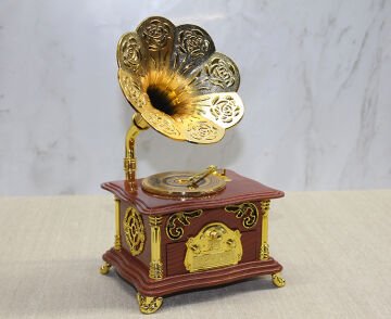 Gramafon Müzik Kutusu Kahverengi