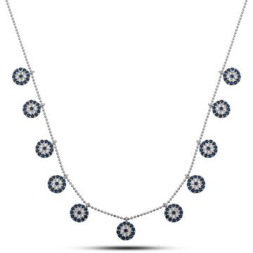 925 Ayar Gümüş Nazarlı Şans Kadın Kolye