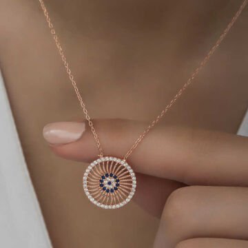 ​925 Ayar Gümüş Nazar Kadın Gümüş Kolye