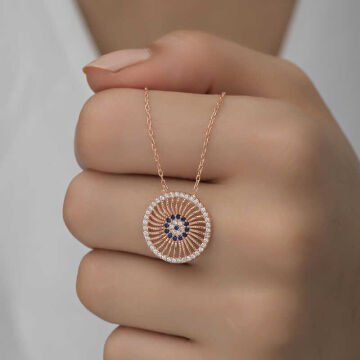 ​925 Ayar Gümüş Nazar Kadın Gümüş Kolye