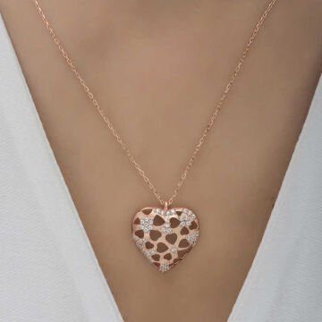 925 Ayar Gümüş Bombeli Kalp Kadın Gümüş Kolye