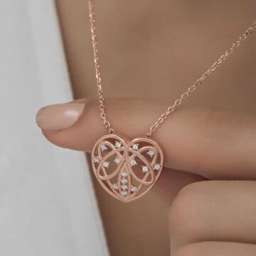 925 Ayar Gümüş Bombeli Kalp Kadın Gümüş Kolye