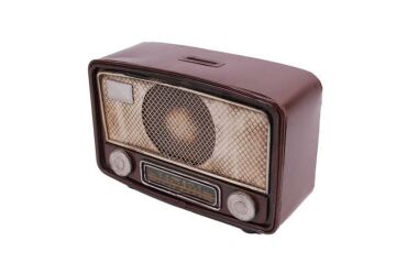 Dekoratif Metal Radyo Kumbaralı Vintage Hediyelik