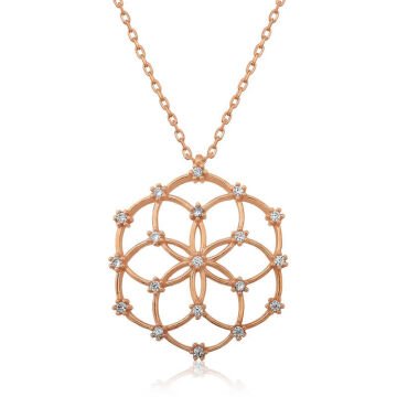 925 Ayar Gümüş Yaşam Çiçeği Kadın Gümüş Kolye