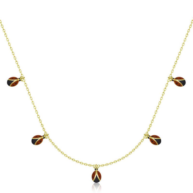 925 Ayar Gümüş Uğur Böceği Şans Kadın Gümüş Kolye