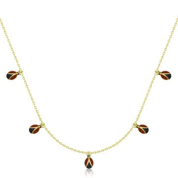 925 Ayar Gümüş Uğur Böceği Şans Kadın Gümüş Kolye