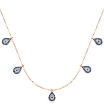 925 Ayar Gümüş Nazarlı Şans Kadın Gümüş Kolye