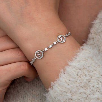 Gümüş Halka İçinde Sonsuzluk Kadın Bileklik