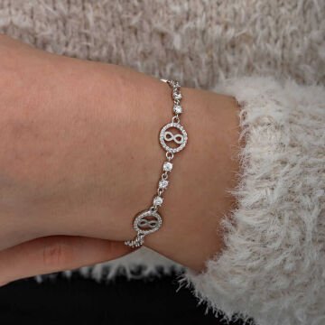 Gümüş Halka İçinde Sonsuzluk Kadın Bileklik