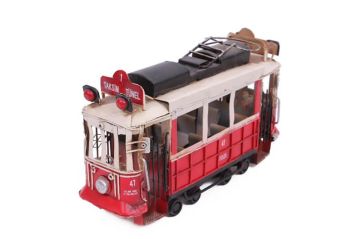 Dekoratif Metal Taksim Tramvay Vintage Biblo Hediyelik
