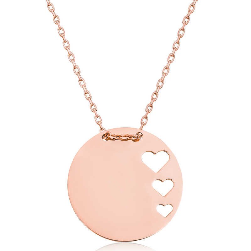 925 Ayar Gümüş Çember Kalp Kadın Gümüş Kolye