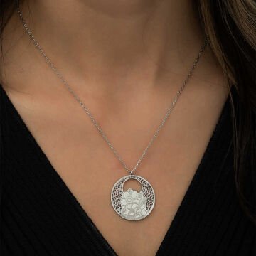 925 Ayar Gümüş Yaşam Çiçeği Kadın Gümüş Kolye