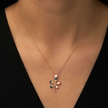 925 Ayar Gümüş Çiçek Kadın Gümüş Kolye