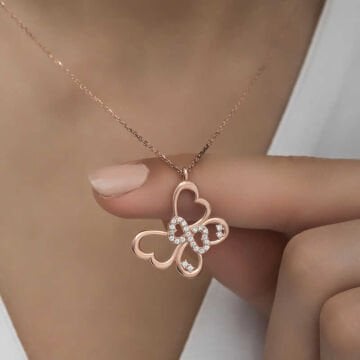 925 Ayar Gümüş Sonsuzluk Kelebek Kadın Gümüş Kolye
