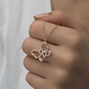 925 Ayar Gümüş Sonsuzluk Kelebek Kadın Gümüş Kolye