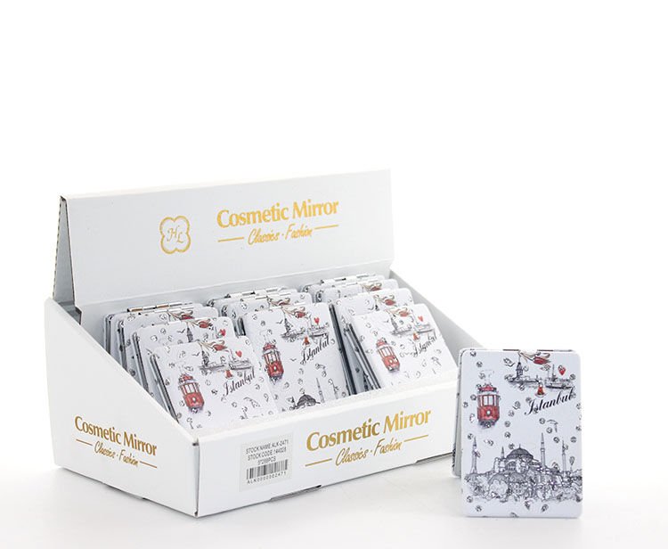 Taşlı İstanbul Tasarımı El Aynası İnce