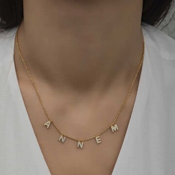 ​925 Ayar Gümüş Annem Yazılı Bayan Gümüş Kolye