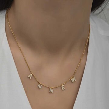 ​925 Ayar Gümüş Annem Yazılı Bayan Gümüş Kolye