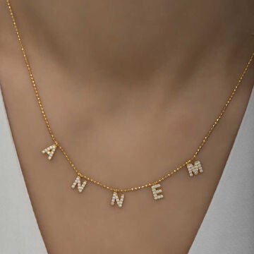 ​925 Ayar Gümüş Annem Yazılı Bayan Gümüş Kolye