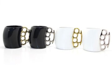 Porselen Muşta Tasarımlı Kupa Bardak