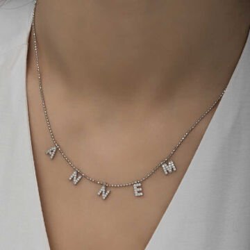 ​925 Ayar Gümüş Annem Yazılı Bayan Gümüş Kolye