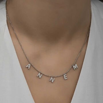 ​925 Ayar Gümüş Annem Yazılı Bayan Gümüş Kolye