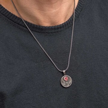 Gümüş Ayyıldız Kartal Erkek Kolye