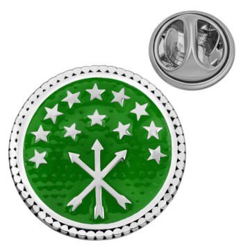 925 Ayar Gümüş Çerkes Bayrağı Rozet