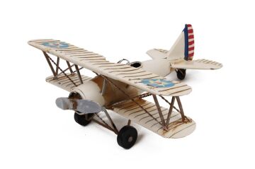 Dekoratif Metal Uçak Çift Kanatlı